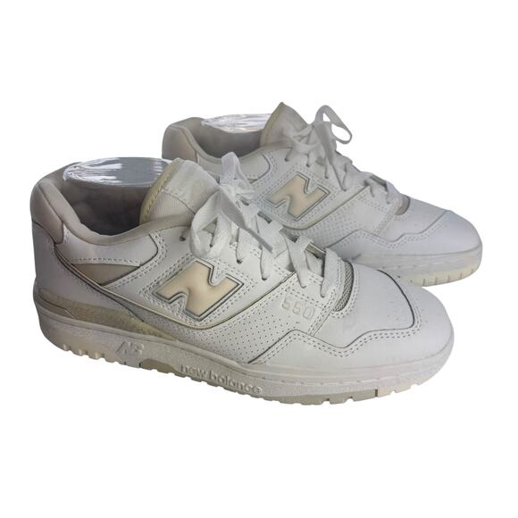 New Balance 550 Silver Burch White & Tan Trendy Sneaker Lace Up Women’s Size 9 - Picture 2 of 11